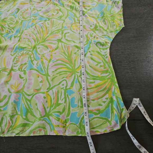 Lilly Pulitzer Guava Elephant Ear Silk Top Size XS Preppy Summer Resort Cruise - Picture 4 of 7
